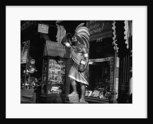 Wooden Native American Cigar Shop Statue by Anonymous
