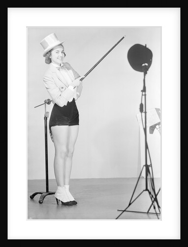 Woman Wearing Tuxedo and Shorts by Anonymous