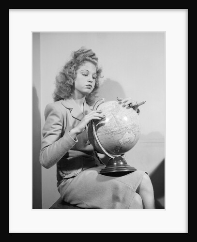 Woman Seated with Globe by Anonymous