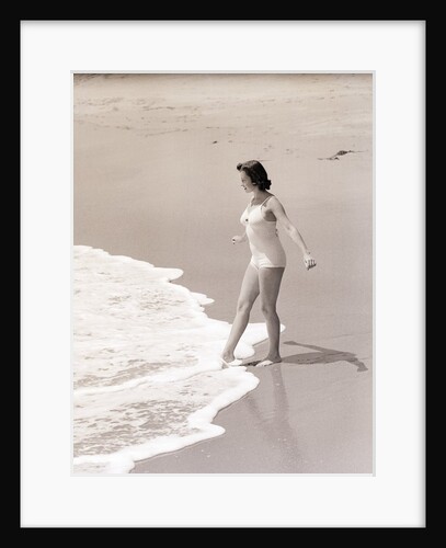 Woman Putting Her Foot in the Ocean by Anonymous