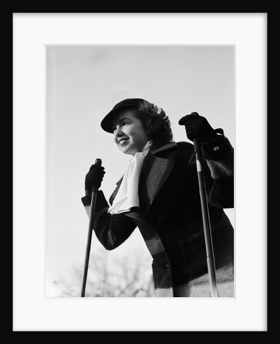 Woman Skiing by Anonymous