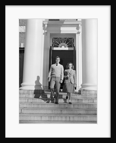 College Students on Building Steps by Anonymous