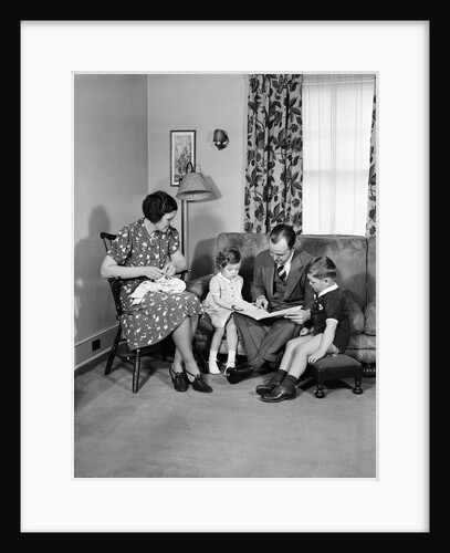 Family Sitting in Living Room by Anonymous