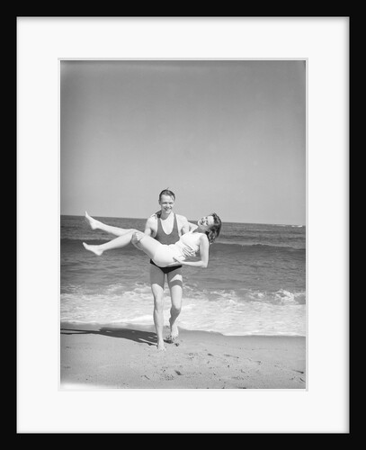 Man Carrying Woman on Beach by Anonymous