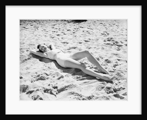 Woman Lying on the Beach by Anonymous