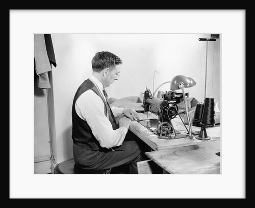 Tailor Working at Sewing Machine by Anonymous