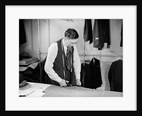 Tailor Cutting Fabric by Anonymous