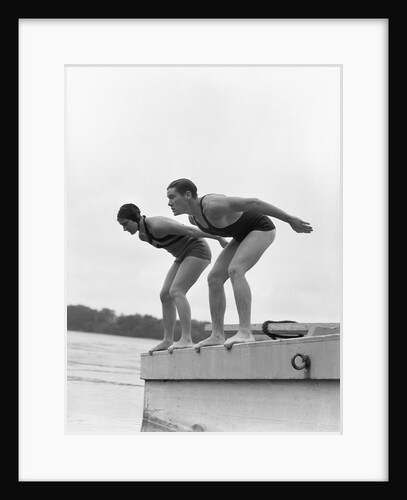 Swimmers Poised Ready To Dive by Anonymous
