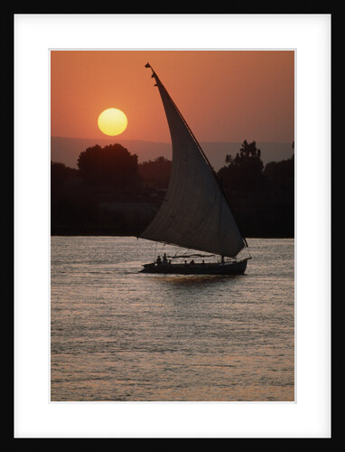 Sunset on the Nile with Boat by Anonymous