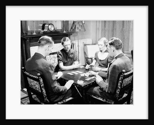 Bridge Players Seated at Table by Anonymous