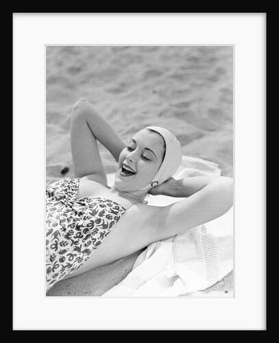 Sunbather Wearing a Swimming Cap by Anonymous