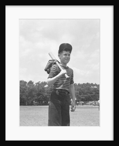 Boy Holding a Baseball Bat by Anonymous