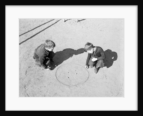 Two Boys Playing Marbles by Anonymous