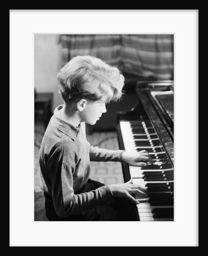 Boy Practicing Piano by Anonymous