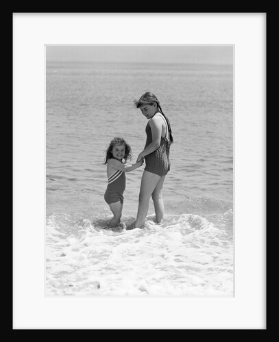 Two Sisters Playing In The Water by Anonymous