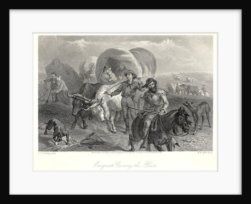Engraving- Emigrants Crossing The Plains by Anonymous