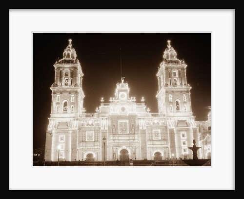 Mexican Temple Lighted For Celebration by Anonymous