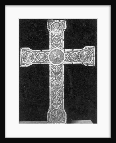 Ornate, Engraved German Metal Cross by Anonymous