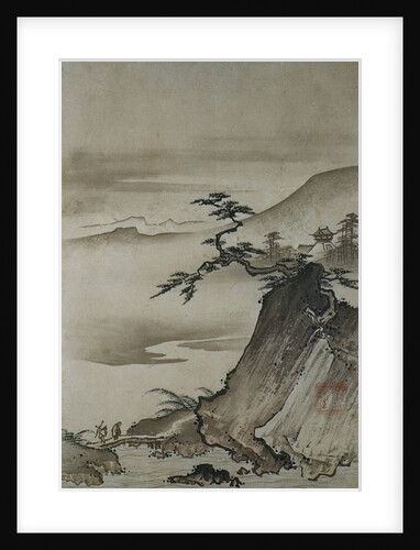 View of Mountains and a Bridge from Eight Views of the Xiao and Xiang Rivers by Shokei