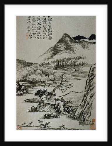 View of a River and Houses from an Album of Twelve Landscape Paintings by Tao Chi