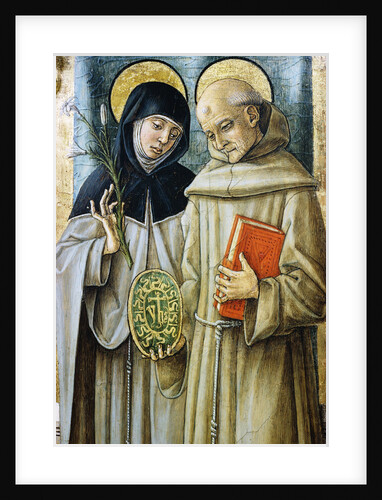 Detail of Saint Bernardino and Saint Catherine of Siena by Carlo Crivelli