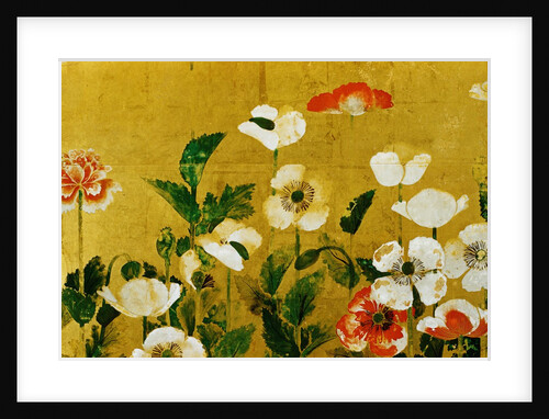 Detail of Poppies Edo Period Screen by Anonymous