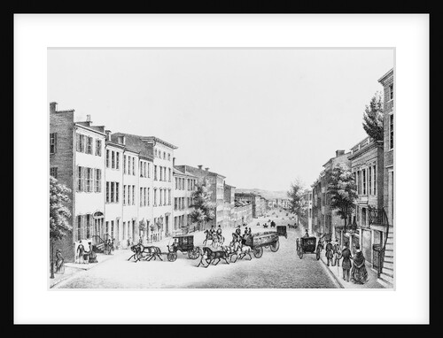 Lithograph Depicting Lower Broadway in the 1830s by Anonymous