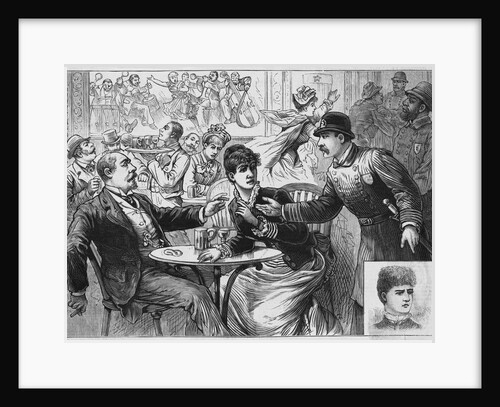 Illustration Depicting Police Captain McNulty's Raid on Mrs. Pohlman's Big Concert Hall, Jersey City, New Jersey by Anonymous