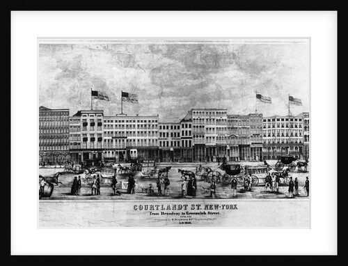 Print Depicting Courtlandt St. New-York by Anonymous