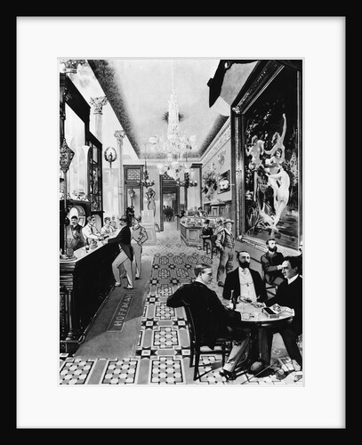 Lithograph Depicting an Interior View of the Hoffman House Bar by Anonymous