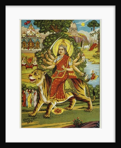 The Goddess Durga Color Lithograph by Anonymous