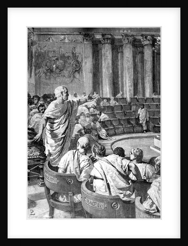 Illustration of Cicero Addressing Catiline in the Roman Senate by Anonymous