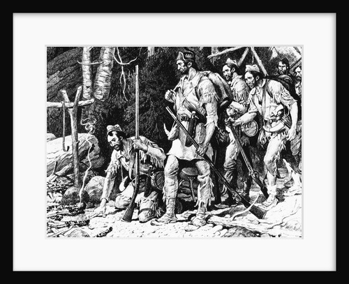 Illustration of the Rogers' Expedition Party Discovering the Deserted Rescue Party Camp by Anonymous
