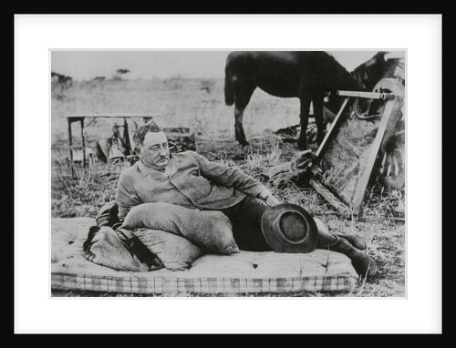 British Official Cecil Rhodes Lying on Mattress Outdoors by Anonymous