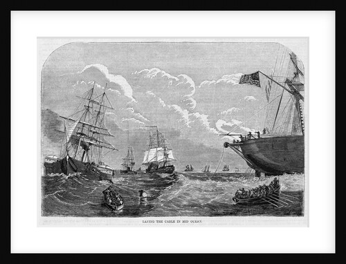 Laying the Cable in Mid Ocean Illustration by Anonymous