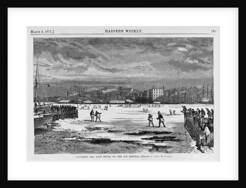 Crossing the Frozen East River, New York by Anonymous