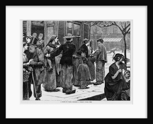 A Scene in Paris - Crossing a Street Under Fire by Anonymous