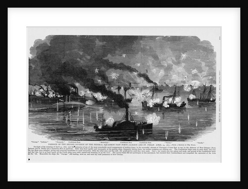 Civil War Naval Engagement by Anonymous
