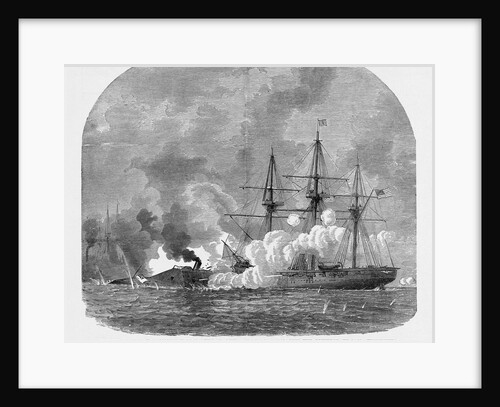 Civil War Naval Battle by Anonymous