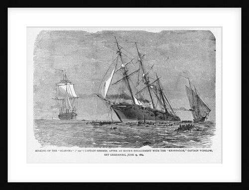 Print of the Sinking of the Alabama by Anonymous