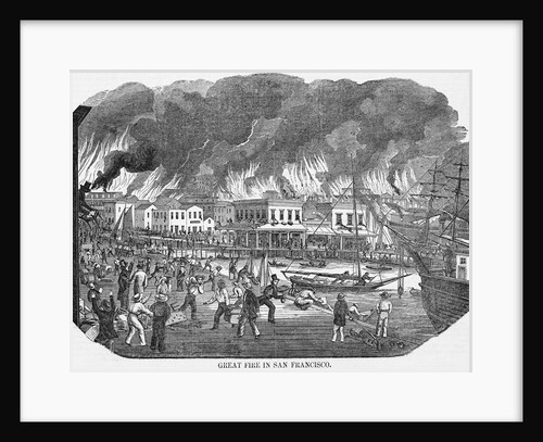 19th-Century Print of Great Fire in San Francisco by Anonymous
