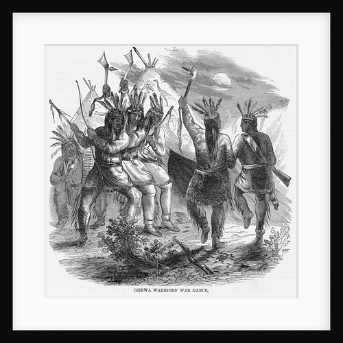 Ojibwa Warriors' War Dance Illustration by Anonymous
