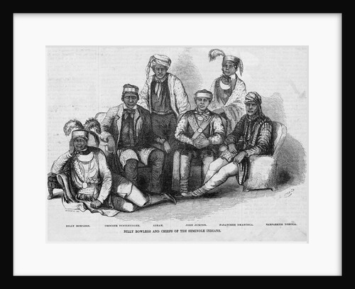 Billy Bowlegs and Chiefs of the Seminole Indians Illustration by Anonymous