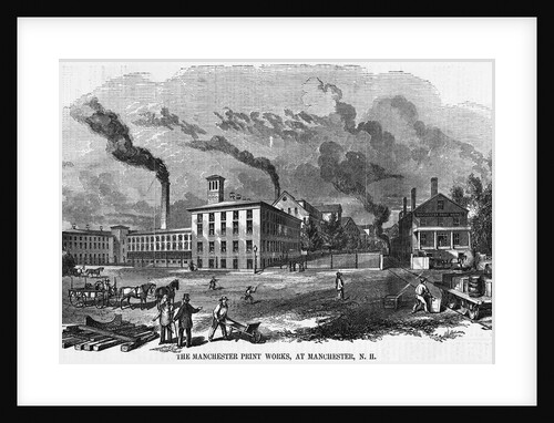 The Manchester Print Works at Manchester, N.H. Illustration by Anonymous