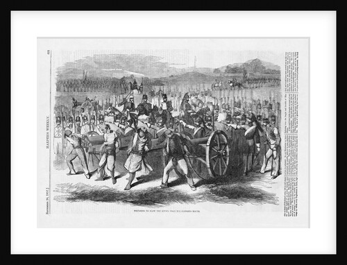 Preparing to Blow the Sepoys from the Cannon's Mouth Magazine Illustration Published in Harper's Weekly by Anonymous