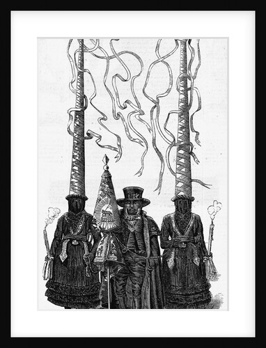 The Holy Week at Quito - Burgomaster Accompanied by Two Cucuruchus Holding the Cords of the Standard by Anonymous