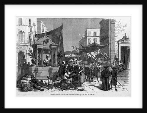 Market Scene in One of the Principal Streets of the City of Naples by Anonymous