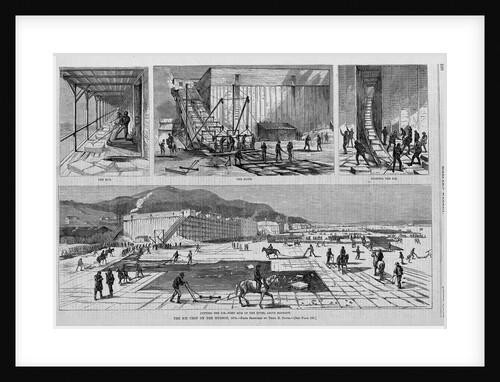 Cutting the Ice-West Side of the River, Above Rondout. The Ice Crop on the Hudson, 1874 by Anonymous