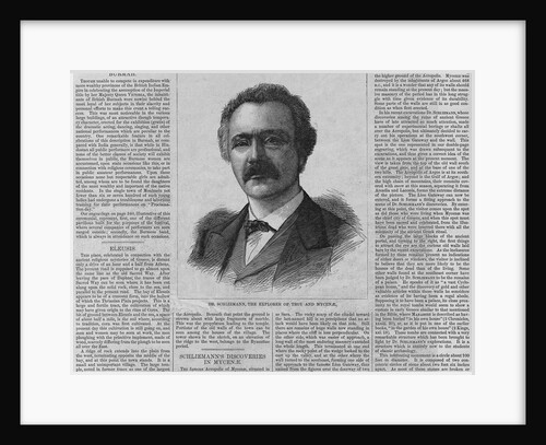 Text and diagram. Dr. Heinrich Schliemann, the explorer of Troy and Mycenae by Anonymous