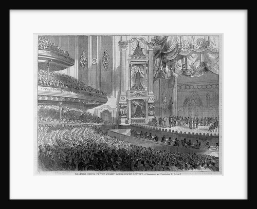 Drawing prizes in the Crosby Opera-House lottery by Theodore R. Davis